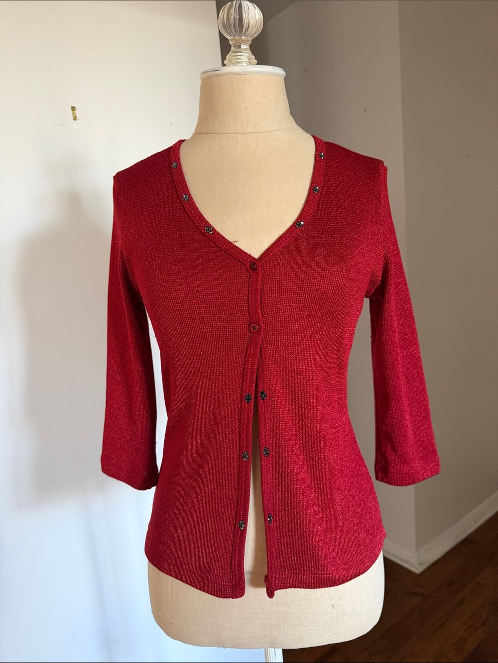 eye candy Red Scoop Neck Knit Top